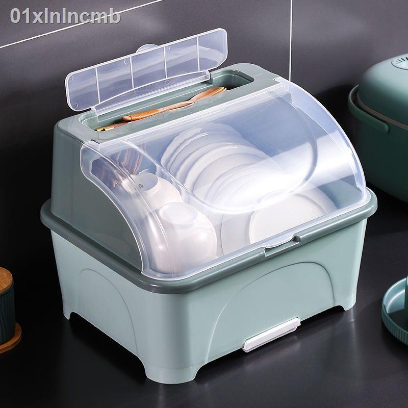01xlnlncmbTủ nhựa nhà bếp có nắp đậy hộp đựng bát thoát nước giá đũa đĩa bộ đồ ăn lồng gia đình