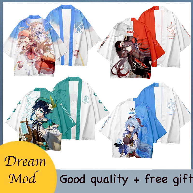 Áo choàng kimono dáng rộng in họa tiết anime Genshin Impact độc đáo cho nam và nữ