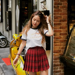 Chân váy kẻ caro