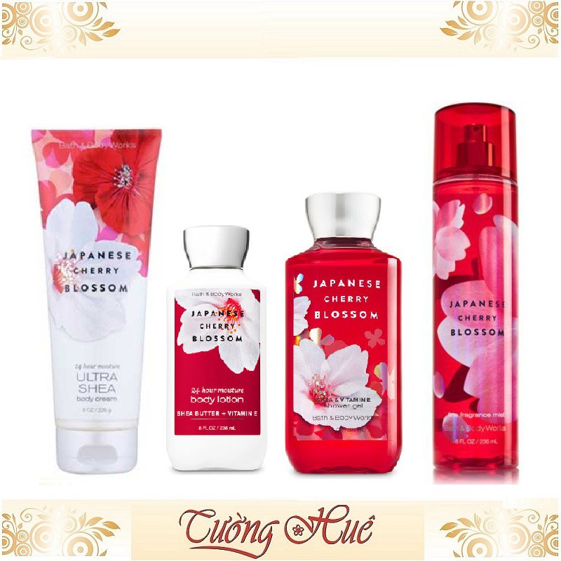 Tuýp dưỡng thể Bath & Body Works Japanese Cherry Blossom Body Cream - 226g - Hoa đào.