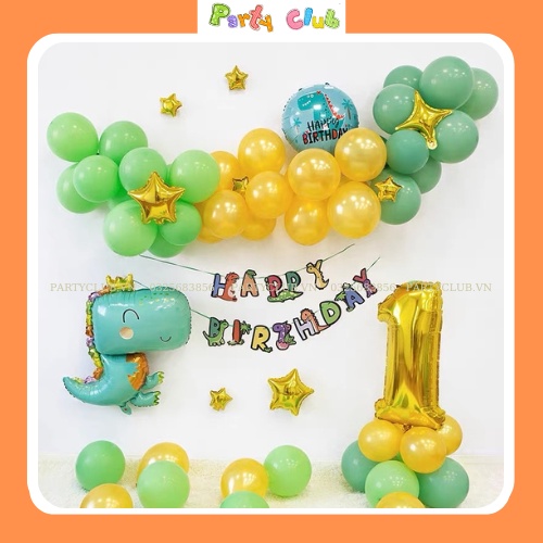 Dây treo trang trí - dây chữ trang trí sinh nhật hình khủng long