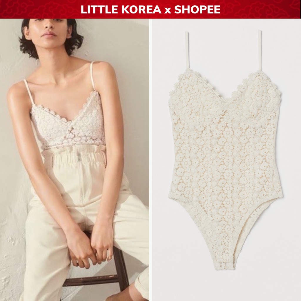 Áo Bodysuit 2 Dây Nữ Áo Liền Thân Ren Hoa Sexy Gợi Cảm - LITTLE KOREA