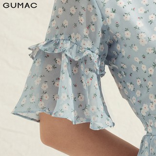 Đầm nơ cổ phối bèo DA1179 GUMAC