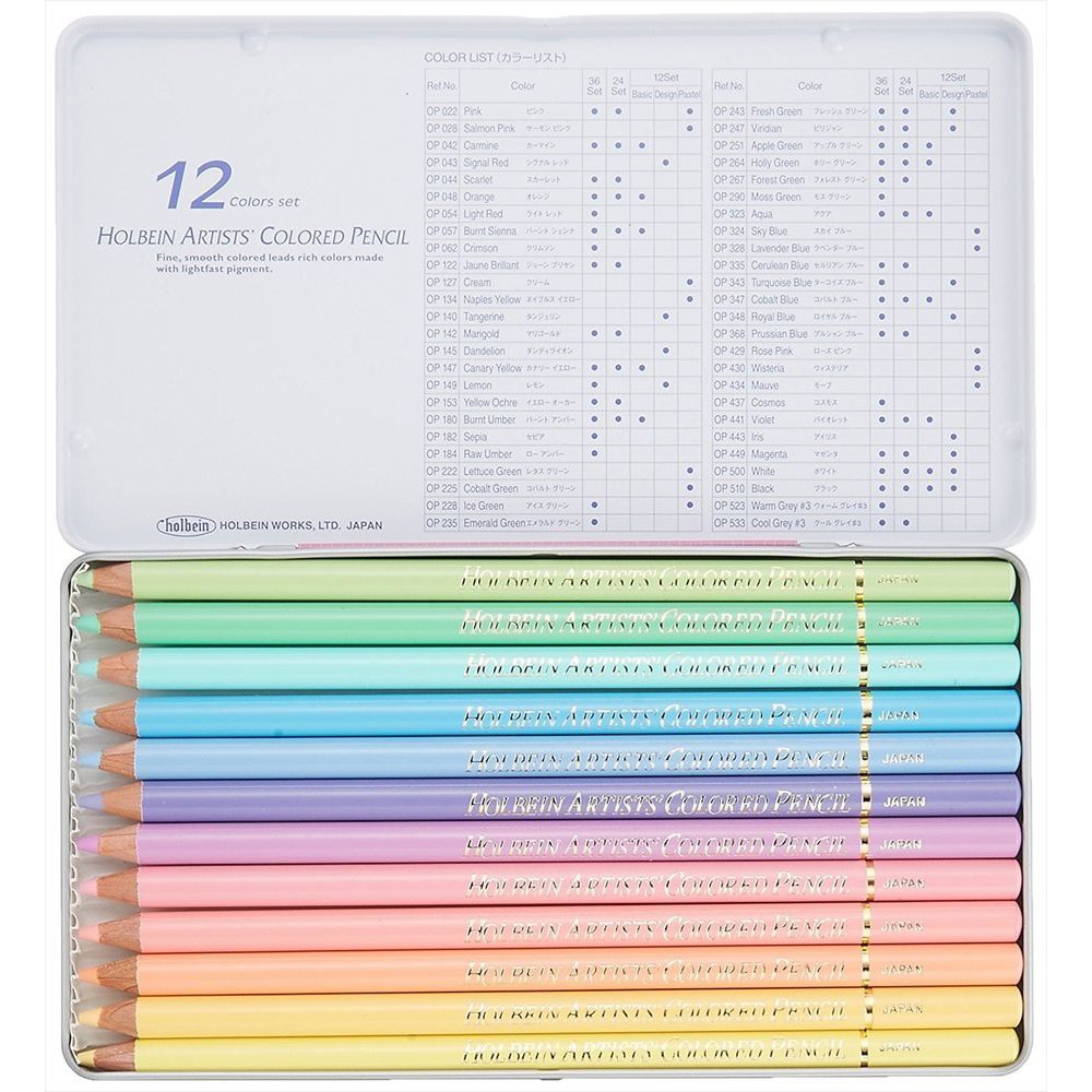 Set chì 12 màu Holbein Colored Pencil