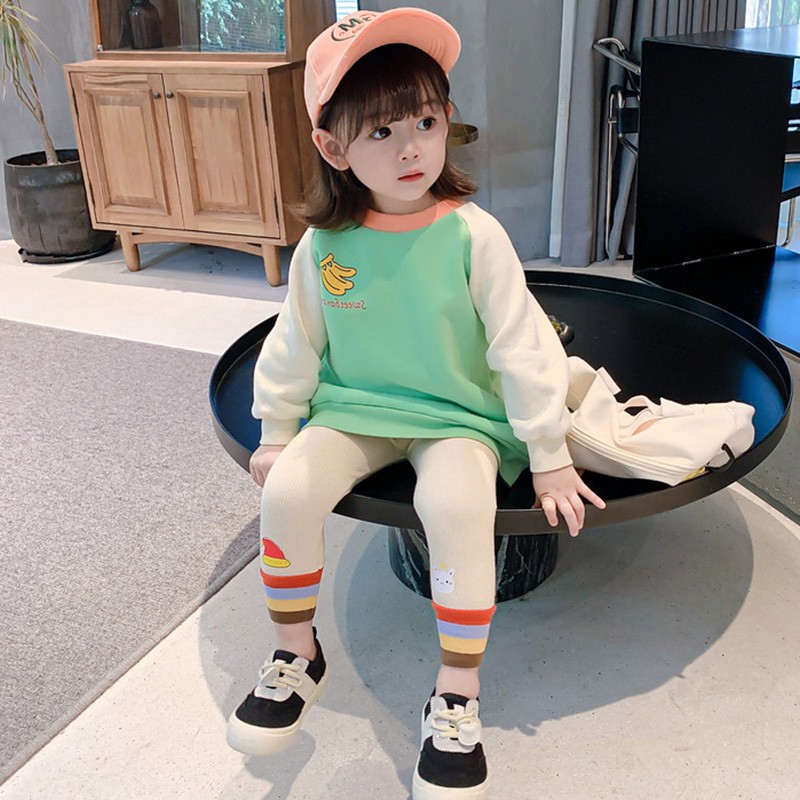 Quần Legging Họa Tiết Hoạt Hình Xinh Xắn Theo Phong Cách Mùa Đông Dành Cho Bé Gái