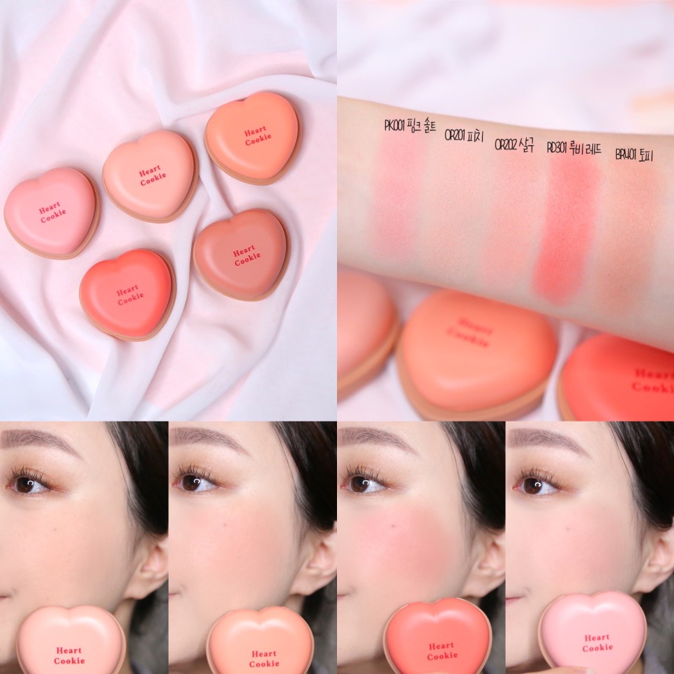 Phấn má hồng dạng nén Etude Heart Cookie Blusher 3.3g