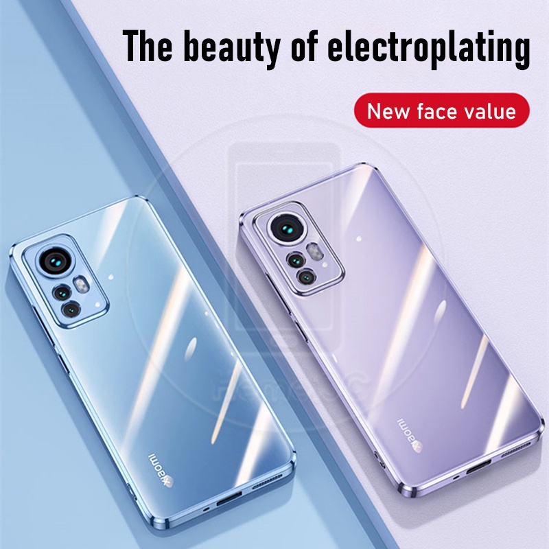 Ốp Điện Thoại TPU Mềm Trong Suốt Viền Mạ Màu Cho Xiaomi Mi 12 12s 12X Pro Xiaomi12sPro Mi12sPro