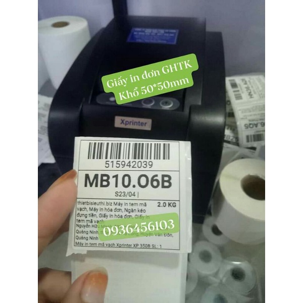 Máy in tem giao hàng tiết kiệm Xprinter XP 350BM in qua điện thoại và máy tính