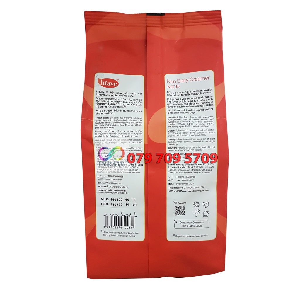 Bột kem béo pha trà sữa MT35 Luave 500g / 200g / 100g