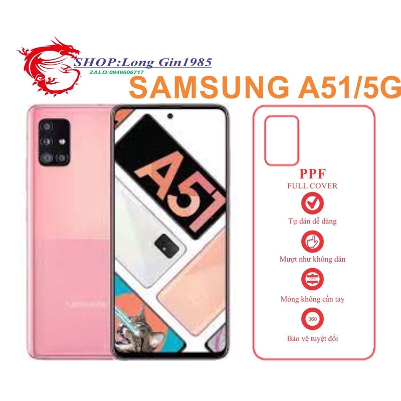 Samsung A51(5G) miếng dán trong Ppf mặt sau và mặt trước chống va đập tốt chống trầy xước