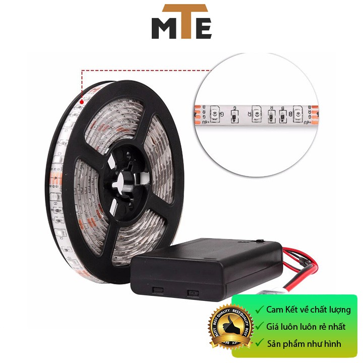 Dây LED 3528 đổi màu RGB 12V - 1 mét Loại dán, chống nước IP65 kèm bộ điều khiển (60 LED)