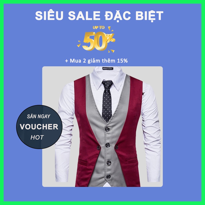 Áo Gile nam, Áo Gile T&T phối sơ mi độc đáo, đứng dang, không phai màu, không nhăn mã N43
