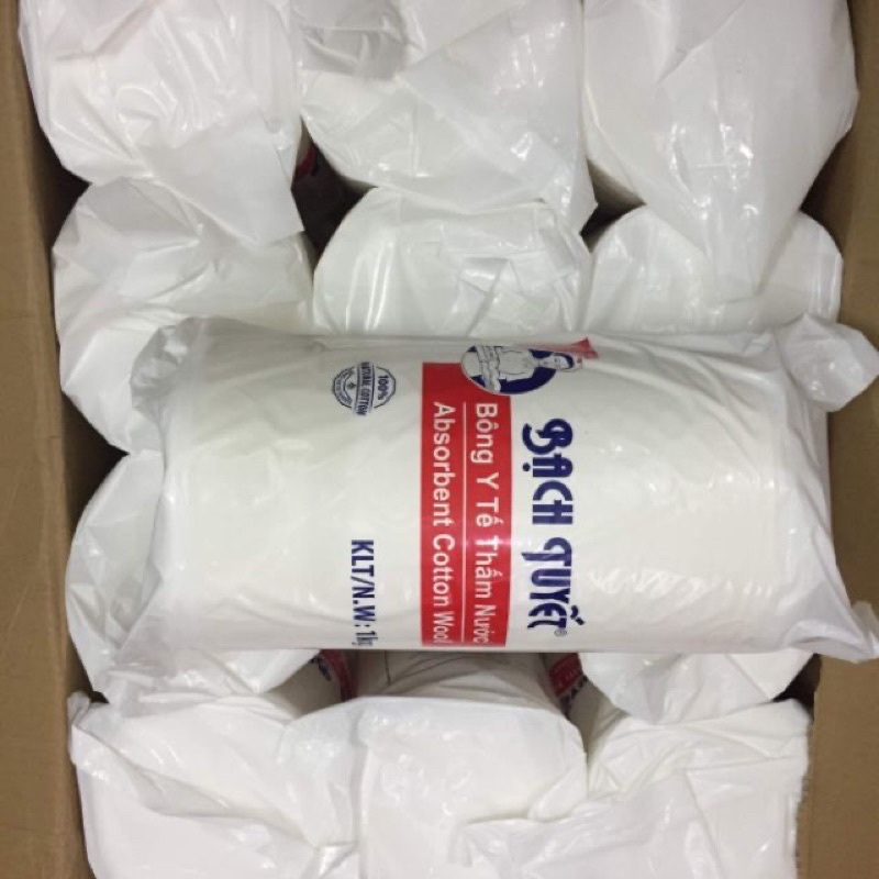 Bông gòn Bạch Tuyết cắt miếng  Gói 500gr vệ sinh cho bé