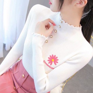 áo croptop cổ lọ tay dài