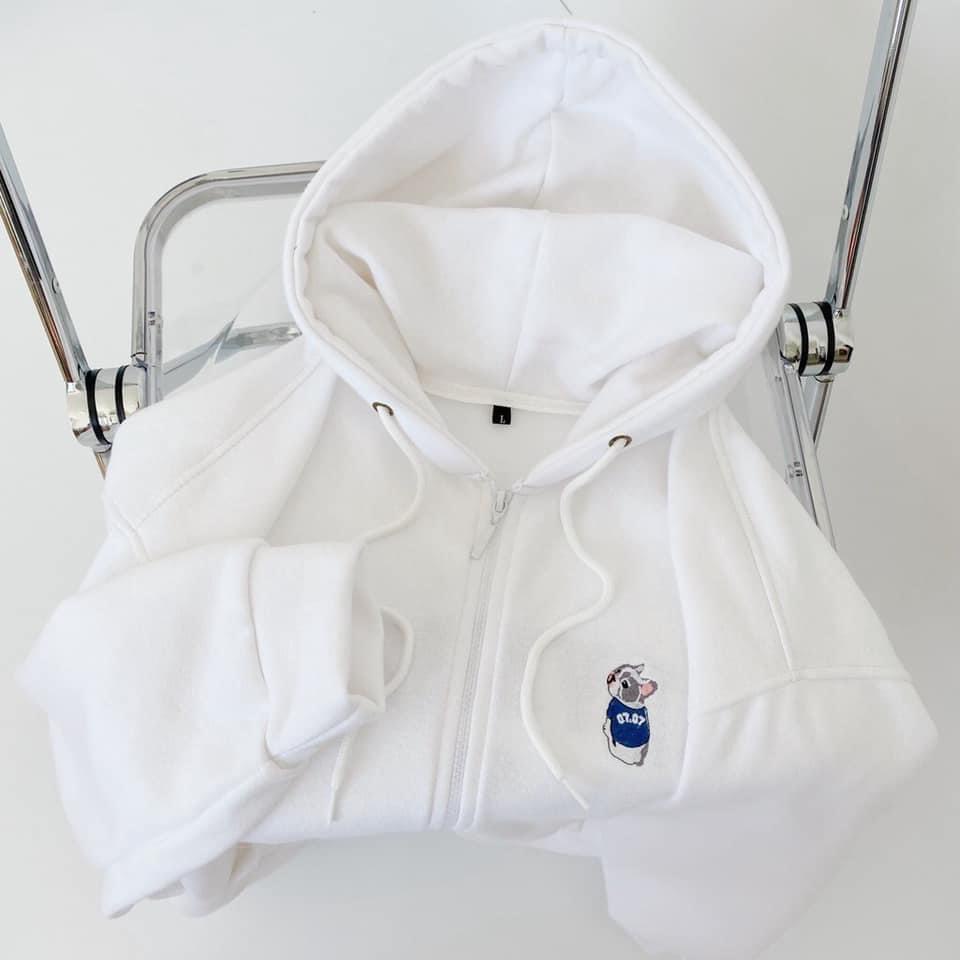 Áo Khoác Nỉ Hoodie Mũ Dáng Rộng Nam Nữ Hình Cún Sevenzia Unisex Tay Bồng Dáng Rộng