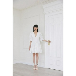Đầm bigsize dáng babydoll cổ V phối bèo xinh xắn ( Thời trang Vicky G - Anitagreen ) HN0523