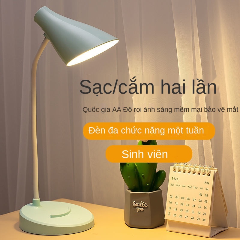 đèn bàn ký túc xá phòng ngủ đầu giường ấm USB có thể gập lại văn đọc sách LED bảo vệ mắt học