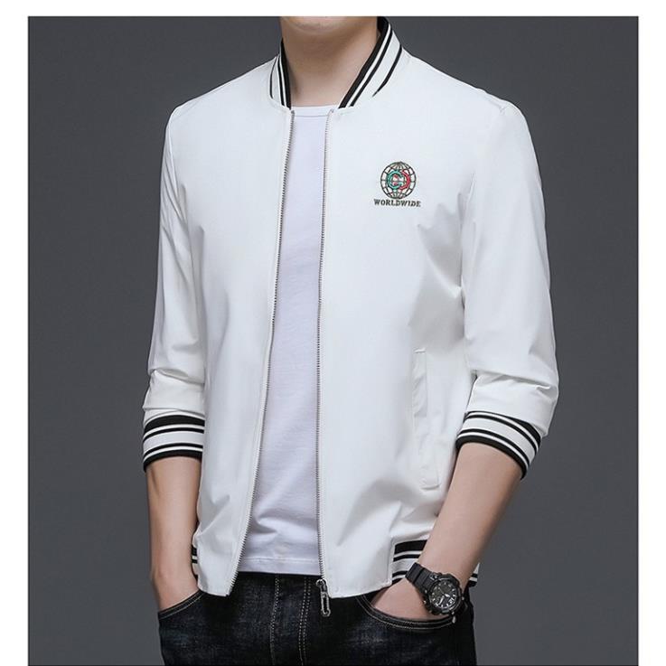 Áo khoát dù vải dày 2 lớp bomber logo cá tính cá tính-A1002