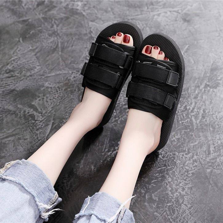 Net Red Sandals Xu hướng nam Phiên bản Hàn Quốc của trang phục bên ngoài Cặp đôi cá tính ngoài trời Bãi biển nam Ins2020