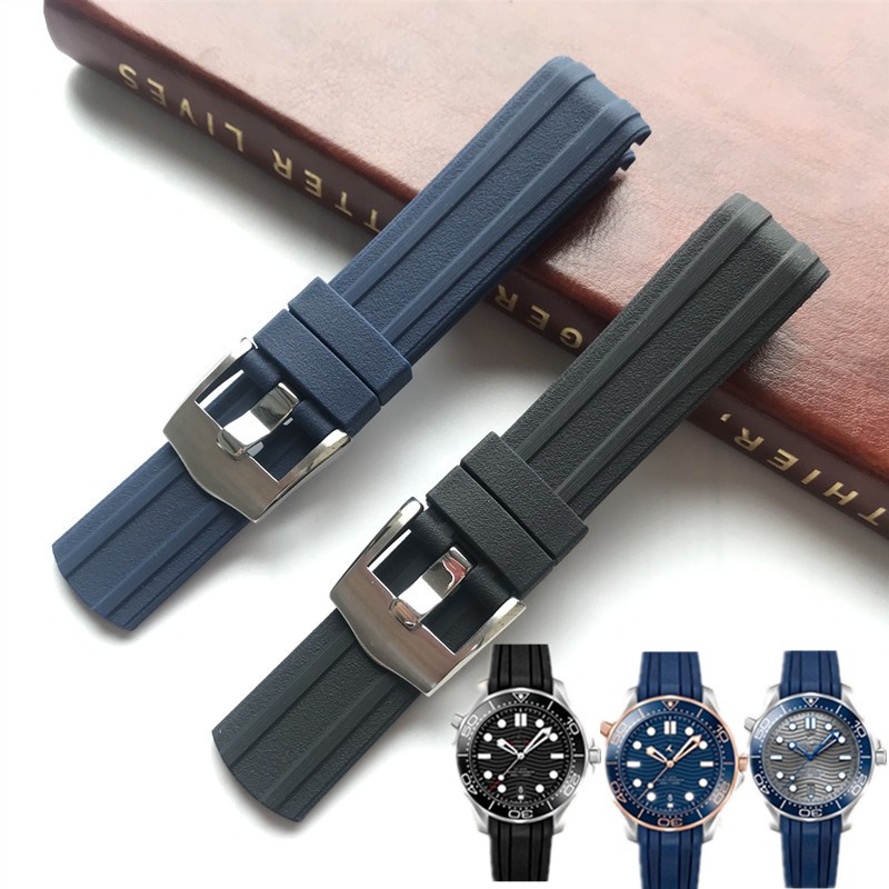 Dây Đeo Đồng Hồ Bằng silicone Chống Mồ Hôi 20mm Cho Omega New Seamaster 300 Universe Ocean AT150 Pin