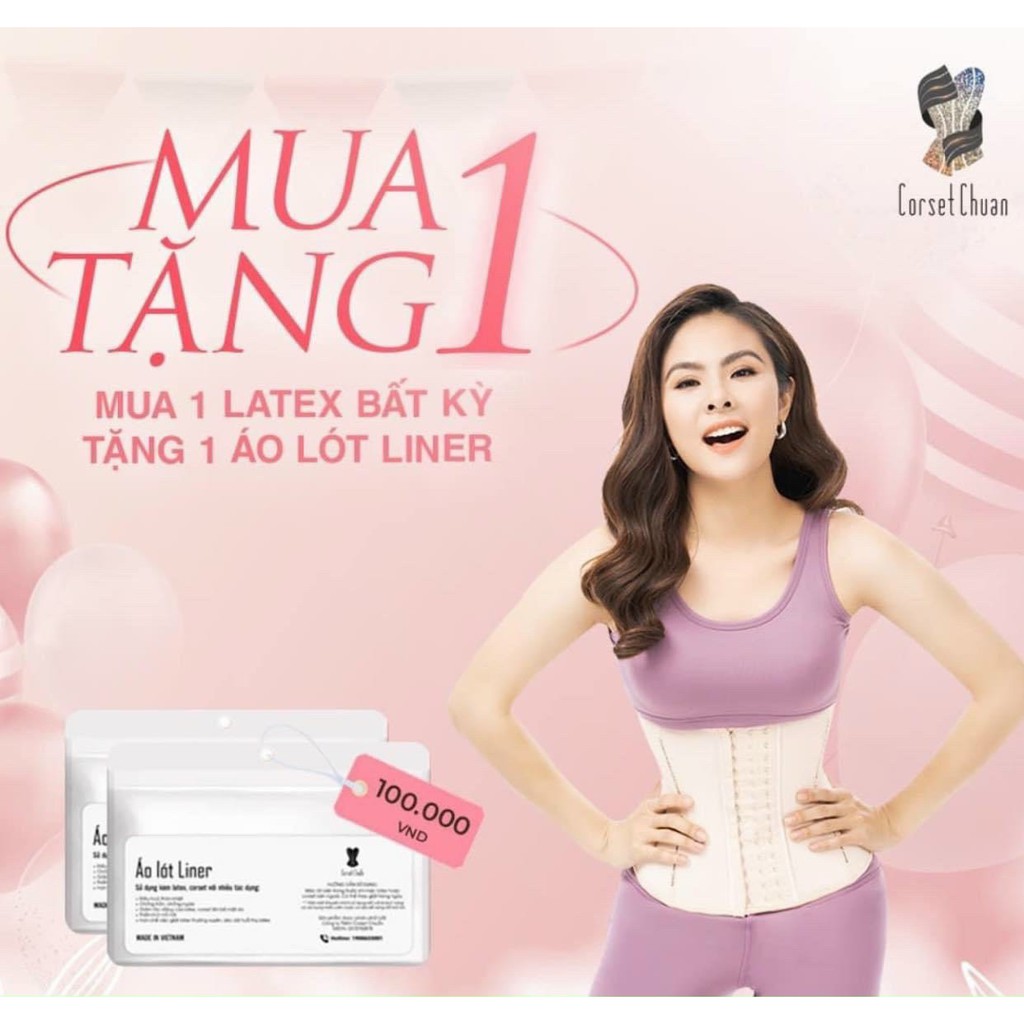 Nịt bụng latex giảm mỡ chính hãng 25 thanh xương không cuộn gập nhập khẩu Châu Âu- Corset Chuẩn