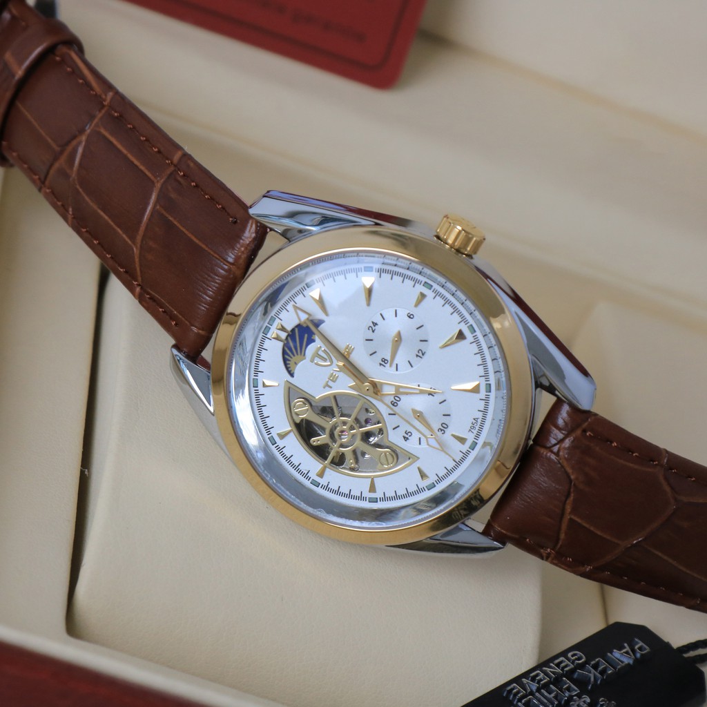 Đồng hồ cơ nam dây da cao cấp Tevise T795 full box, mặt kính sapphire chống xước, chống nước, bảo hành 03 năm | BigBuy360 - bigbuy360.vn