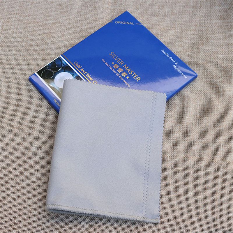 Khăn Cotton Nguyên Chất Màu Vàng / Bạc / Bạch Kim Không Độc Hại Dùng Để Lau Chùi Trang Sức / Đồng Hồ