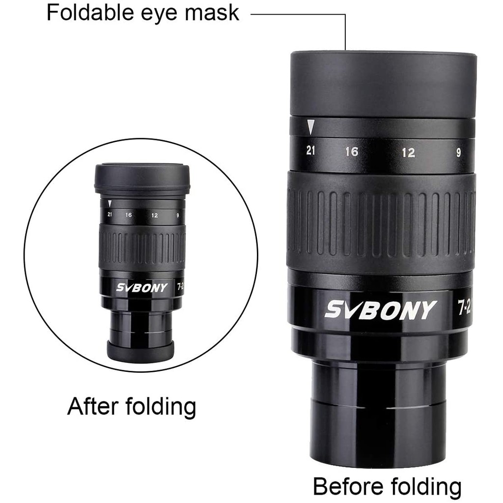 Kính Viễn Vọng SVBONY SV135 Zoom Eyepiece 7-21 mm Chiều Dài 1.25 Inch Cho Kính Thiên Văn