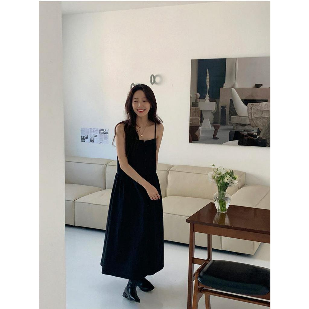 Đầm Hai Dây Màu Trơn Dáng Dài Vừa Vặn 62622