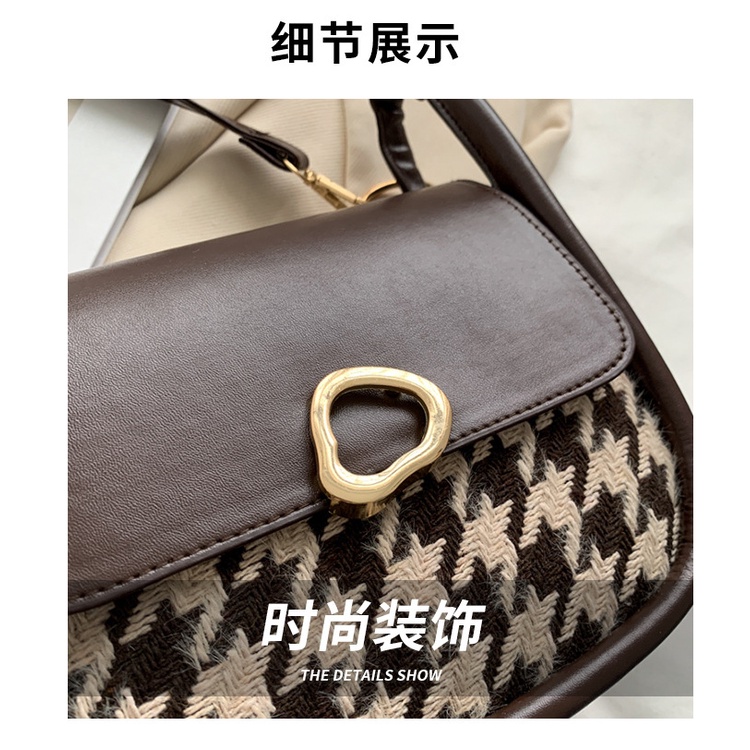 Túi đeo chéo JASMIN NOIR vải canvas hình vuông nhỏ thời trang cho nữ