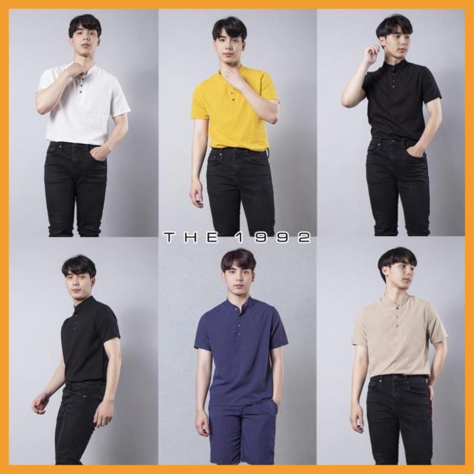 HÀNG HOT] Áo thun nam, Áo đũi nam cổ tàu cộc tay chất liệu cực mát | BigBuy360 - bigbuy360.vn