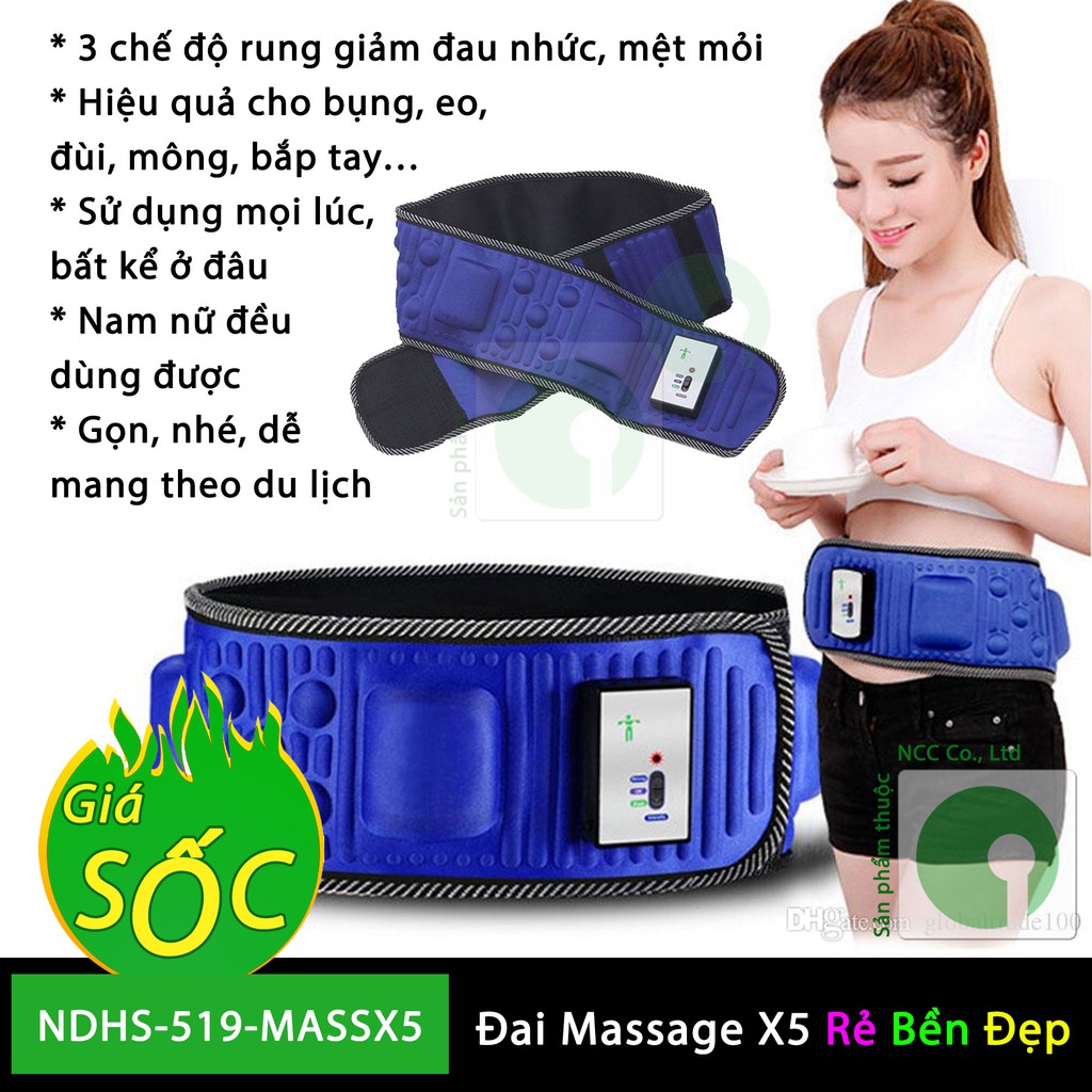 Đai massage X5 - Mát xa sử dụng hơn 6 vị trí thân thể - NDHS-519-MASSX5