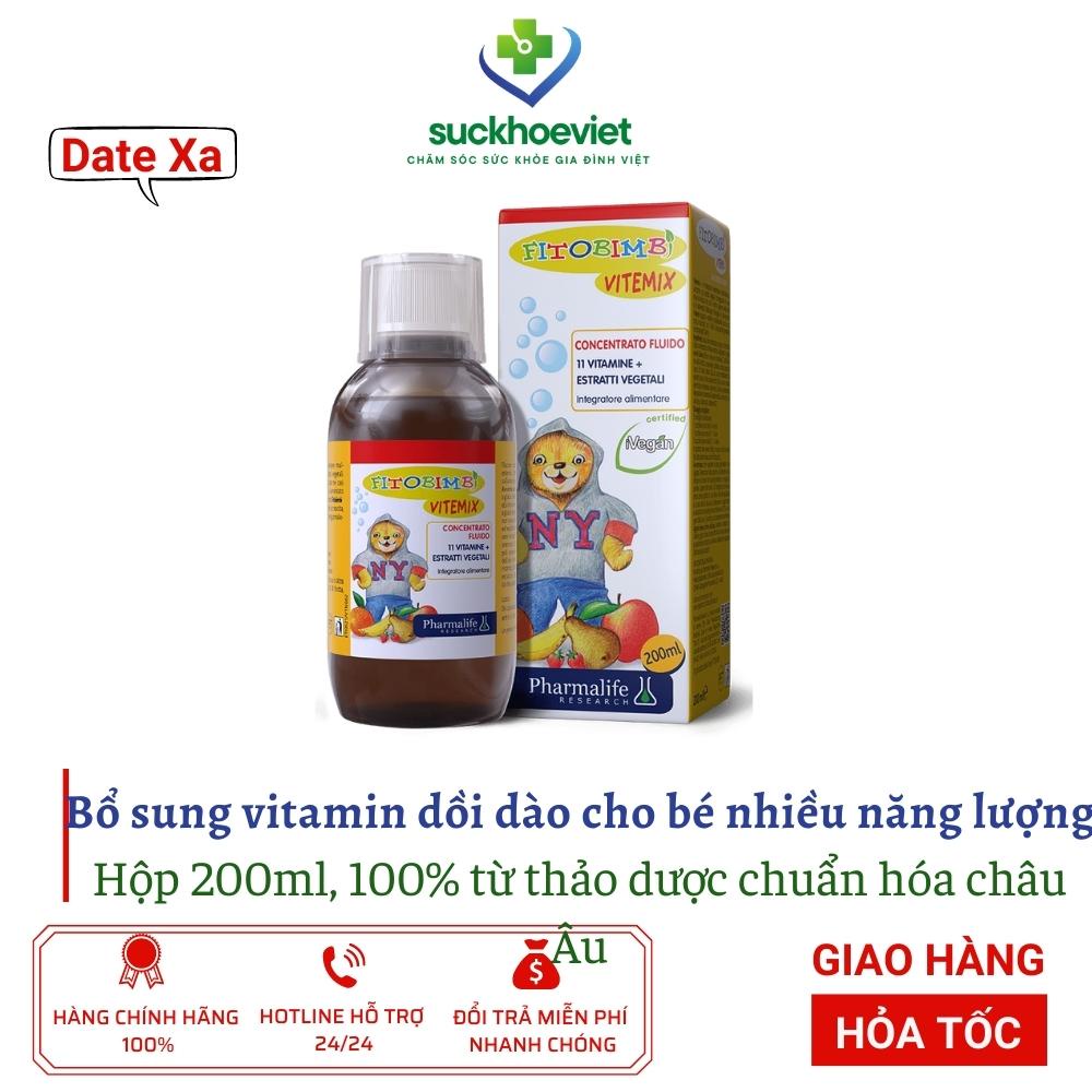 Fitobimbi Vitemix, bổ sung các vitamin, calci và khoáng chất cho bé, giúp bé phát triển toàn diện siro chai 200ml