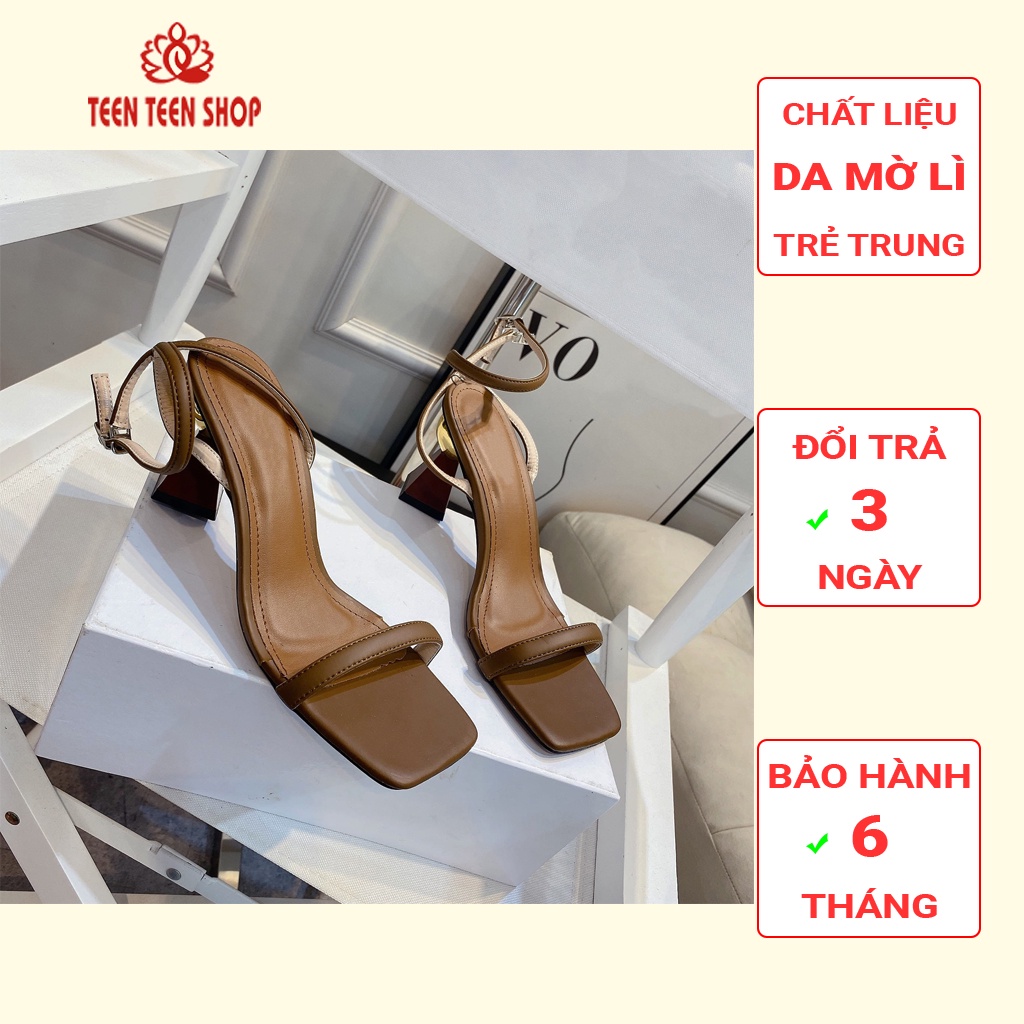 Sandal cao gót nữ 7 phân quai mảnh gót vuông Teen Shop - SDC016