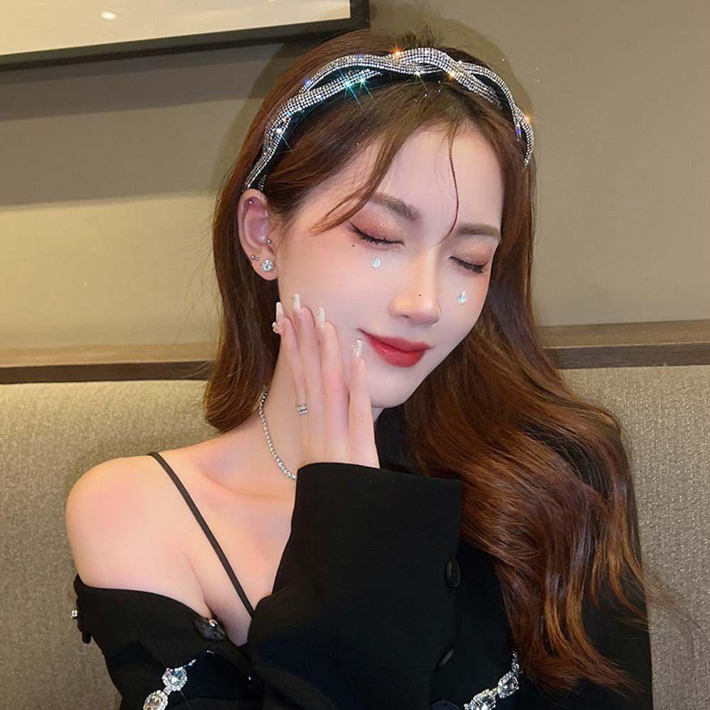 MXGOODS Băng Đô Cài Tóc Đính Đá Lấp Lánh Sang Trọng