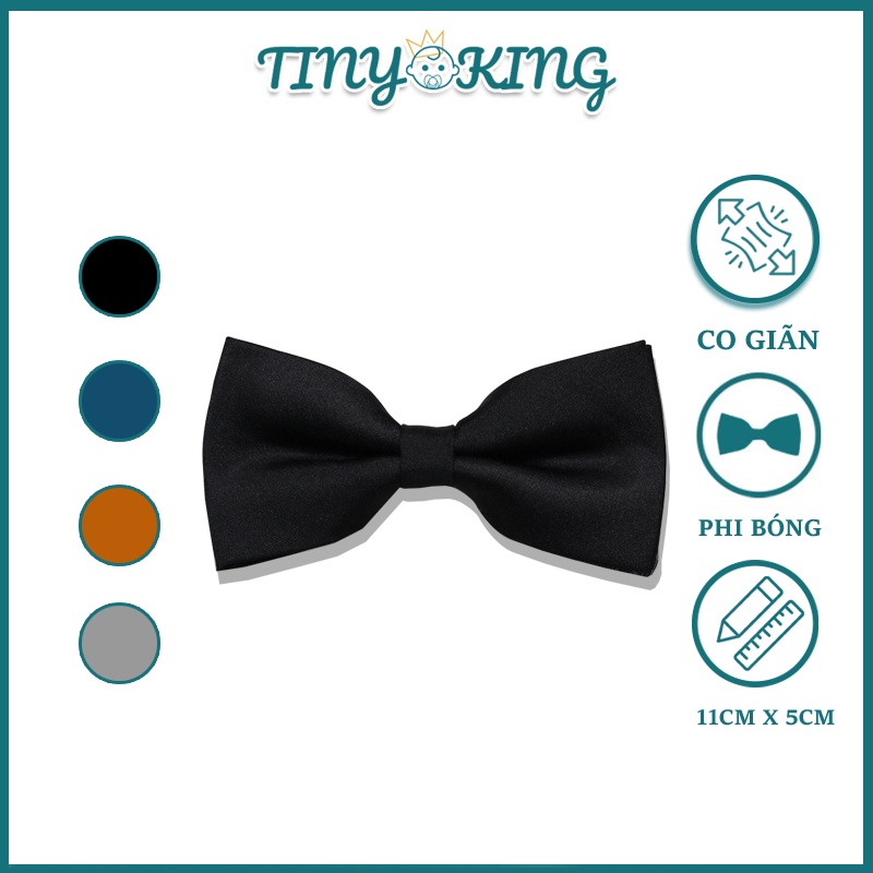 Nơ chú rể cao cấp KING nơ đeo cổ nam đen giá rẻ X31