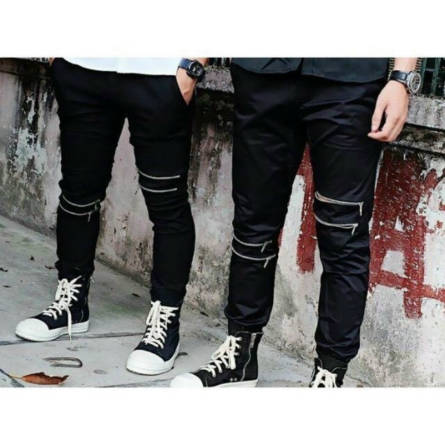 Quần kaki jocker chất kaki mềm khóa kéo ngang gối