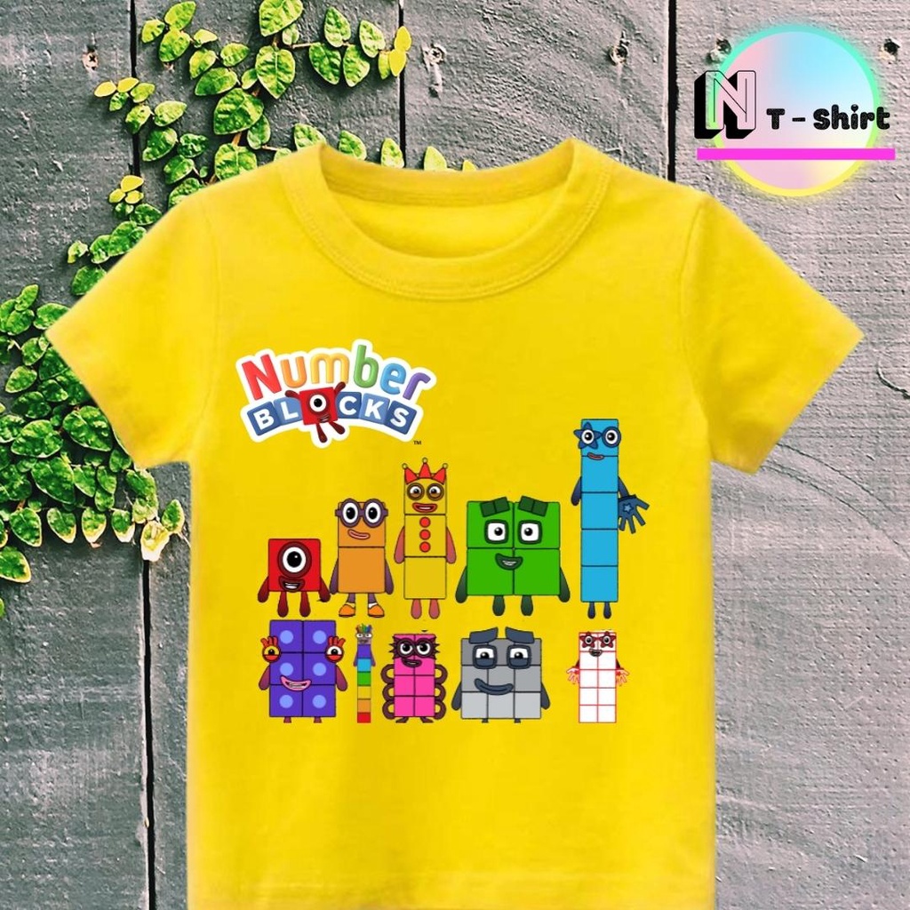 Áo thun cho bé trai và bé gái in hình hoạt hình Number Blocks dễ thương, chất liệu cotton mềm mịn thoáng mát NTShirt 02