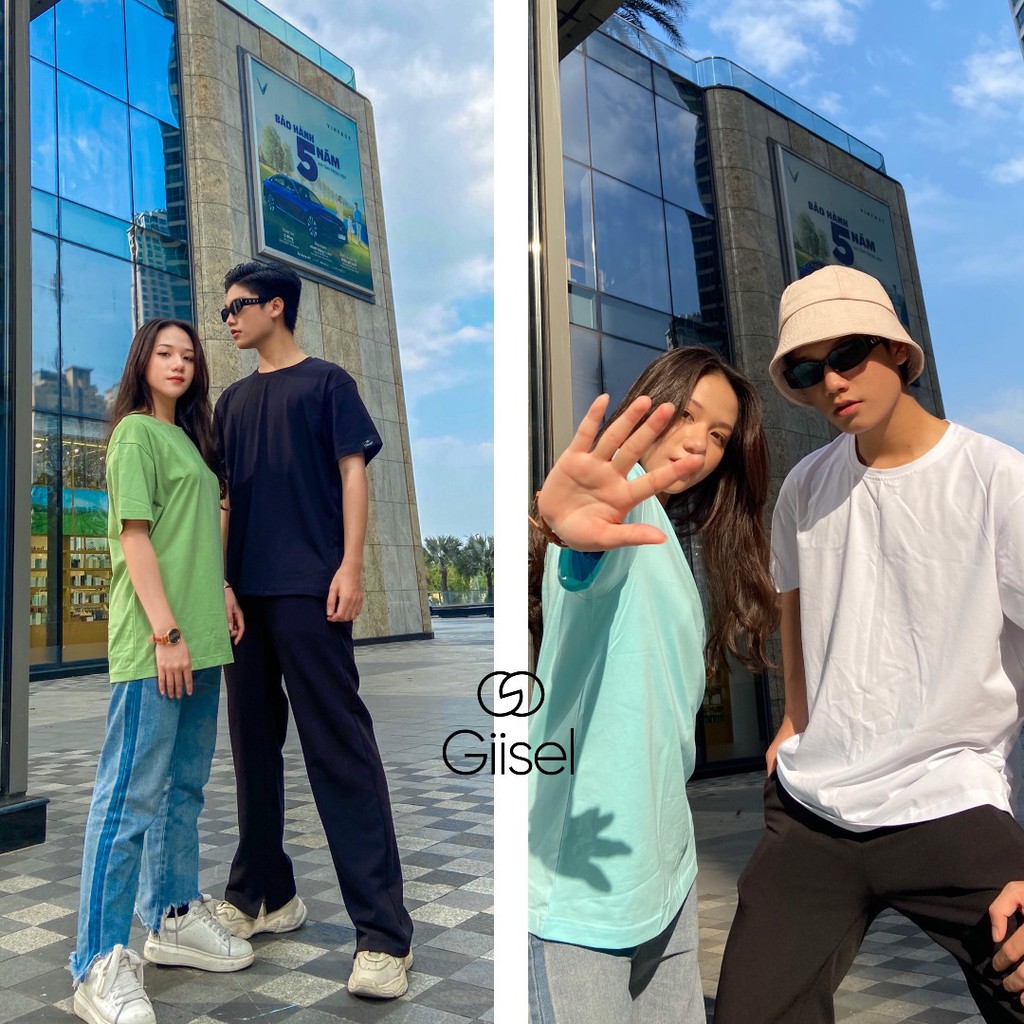 Áo thun phông nam nữ unisex cổ tròn trơn cotton tay lỡ  form rộng oversize basic tee 1 màu đẹp cao cấp rẻ Giisel | BigBuy360 - bigbuy360.vn