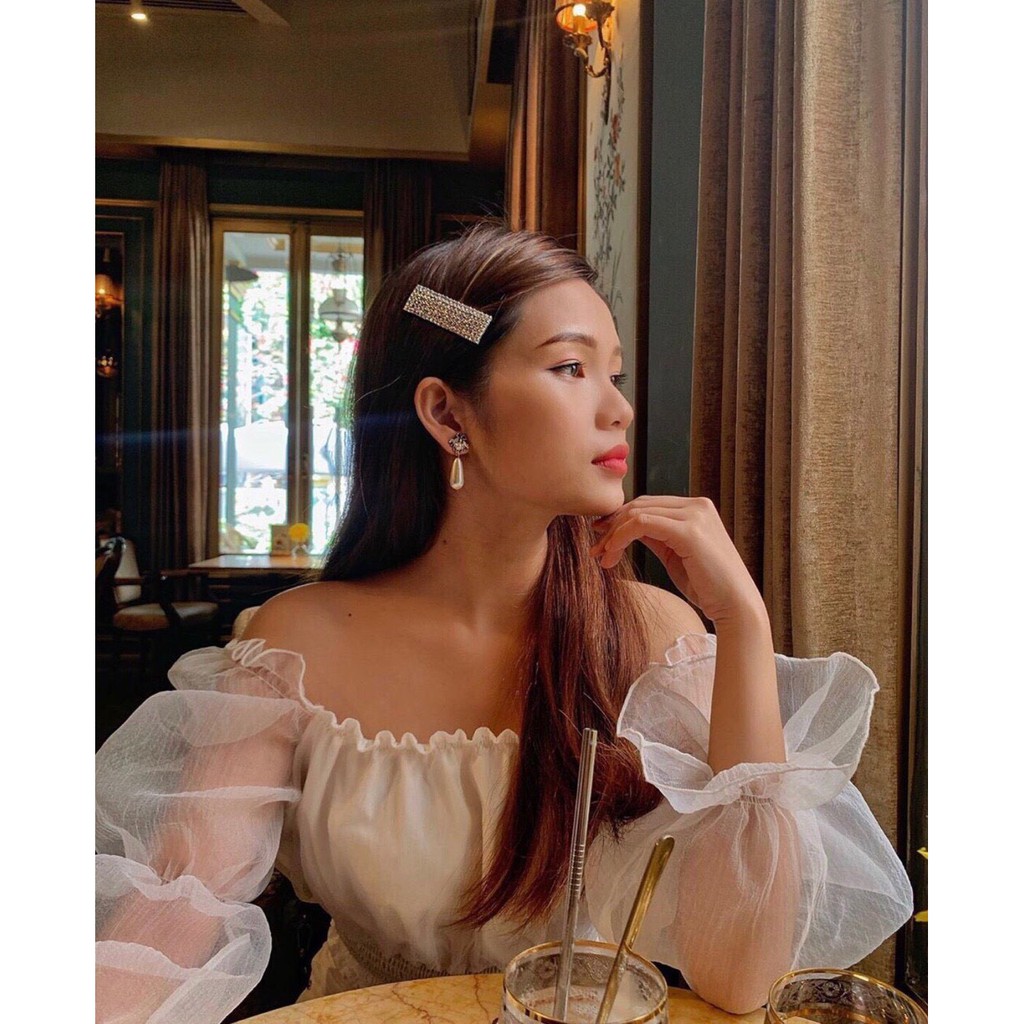 Áo trễ vai tiểu thư kèm hình thật U1909