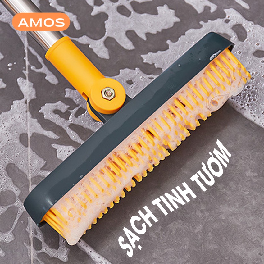 Cây chà sàn nhà tắm AMOS chất liệu silicon chống xước đa kèm gạt nước đa năng