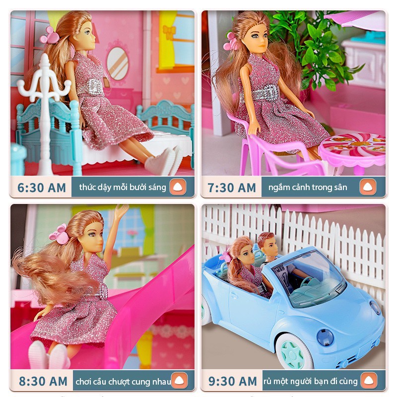 Ngôi nhà búp bê Barbie  Mitolo đồ chơi xếp hình lắp ráp cho bé gái , món quà tặng sinh nhật  556-24