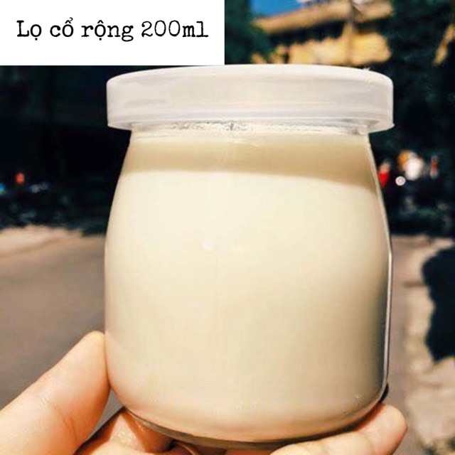 Combo 6 Lọ thủy tinh đựng sữa chua 100ml, 200ml, hũ thuỷ tinh đựng sữa chua