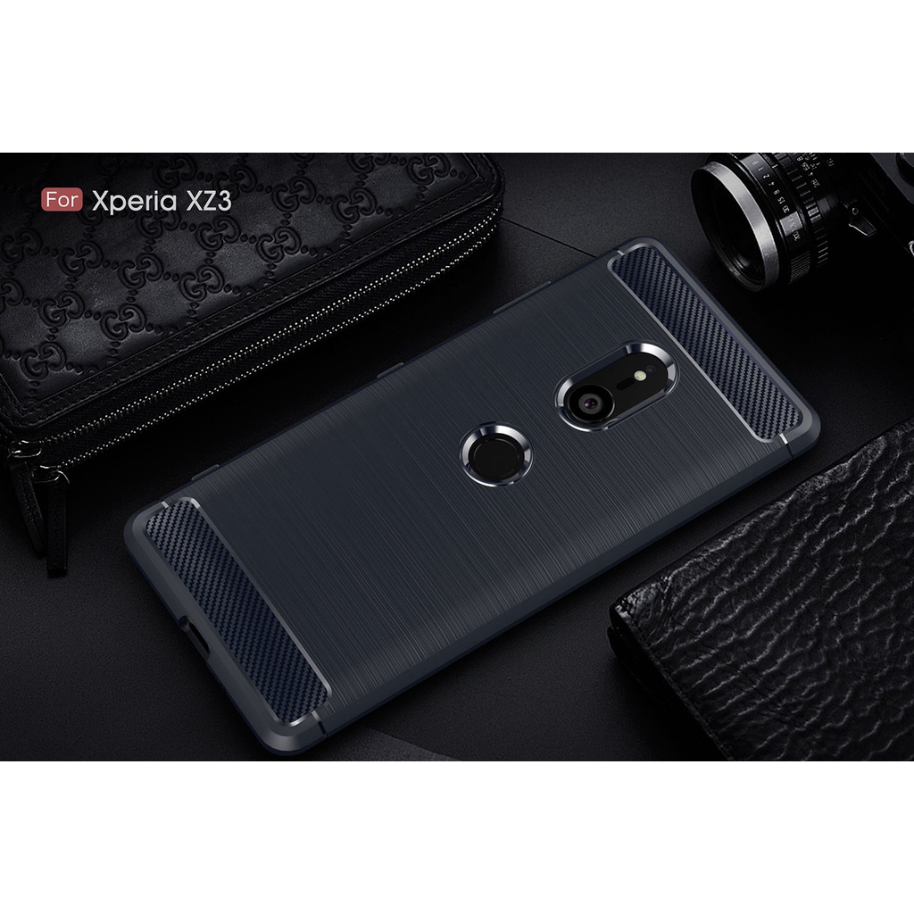 Ốp điện thoại vân sợi carbon chống sốc cho Sony Xperia XZ3 XZ1 XZ2 Premium XZ2 Compact XZ1