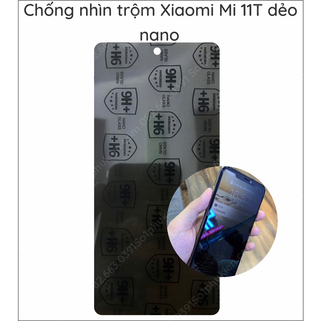 Dán cường lực chống nhìn trộm Xiaomi Mi 11T 5g dẻo nano