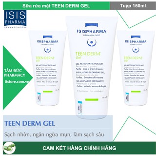 Sữa Rửa Mặt TEEN DERM GEL [Tuýp 150ml] - Giảm nhờn, ngừa mụn ISIS Pharma [teenderm gel]