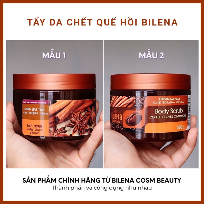 ✅[CHÍNH HÃNG] Tẩy Da Chết Toàn Thân Bilena Cosm Beaty Triết Quế Hồi &amp; Cafe 380G