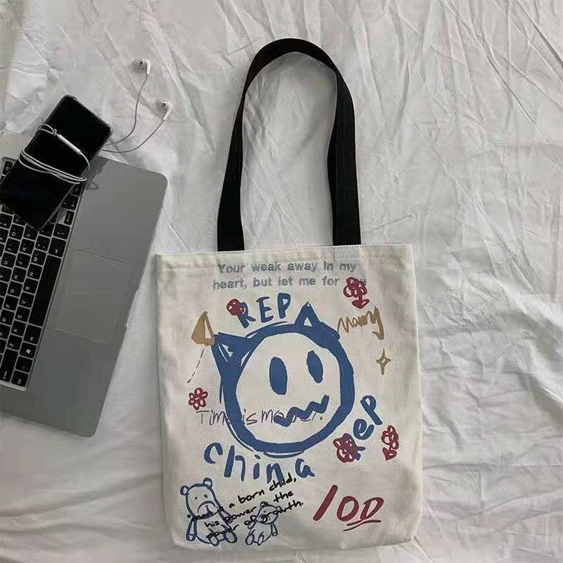 Túi xách canvas cỡ lớn phong cách Hàn Quốc đơn giản thời trang cho nữ