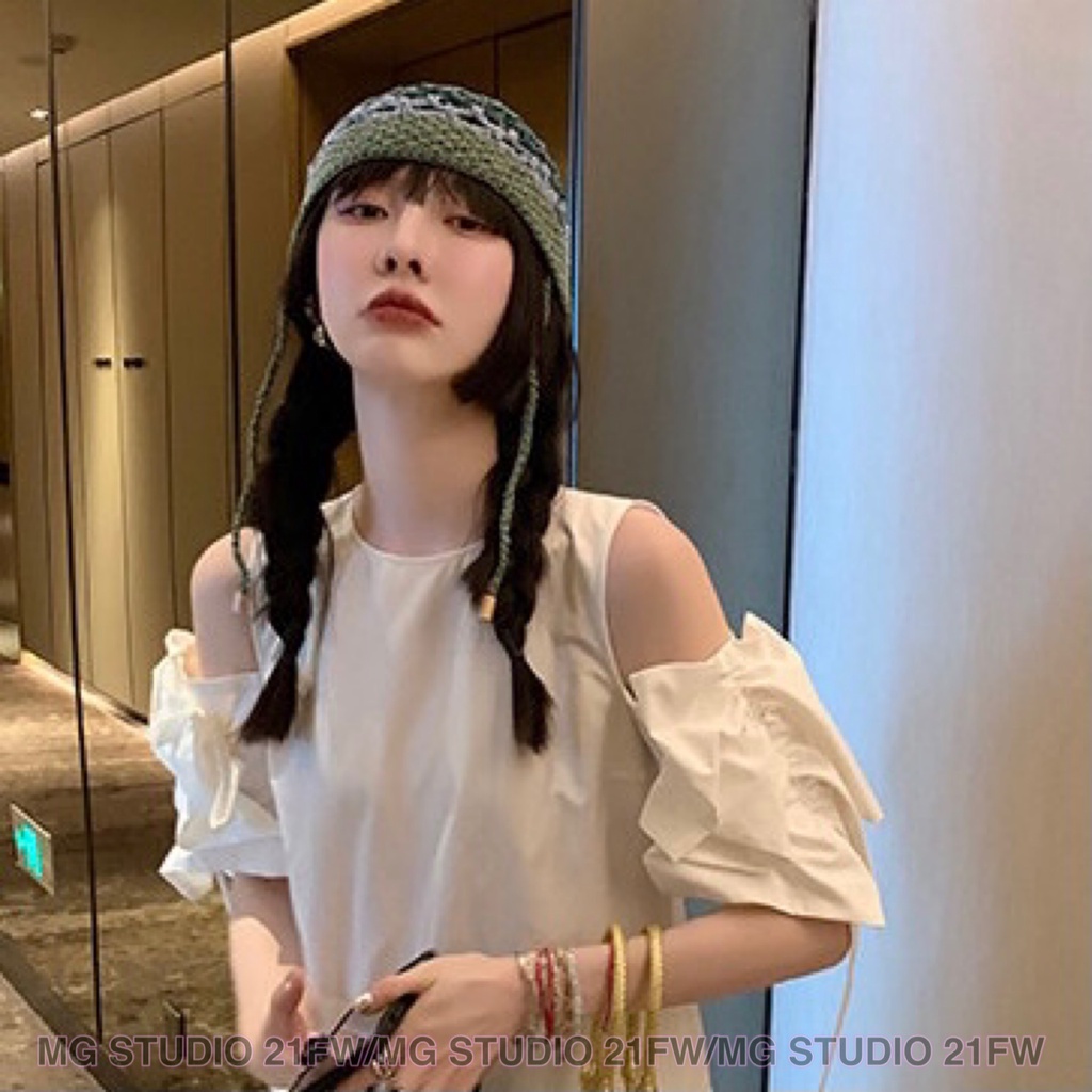 Mũ Dệt Kim Rỗng MG STUDIO Thời Trang 2 Màu Tùy Chọn