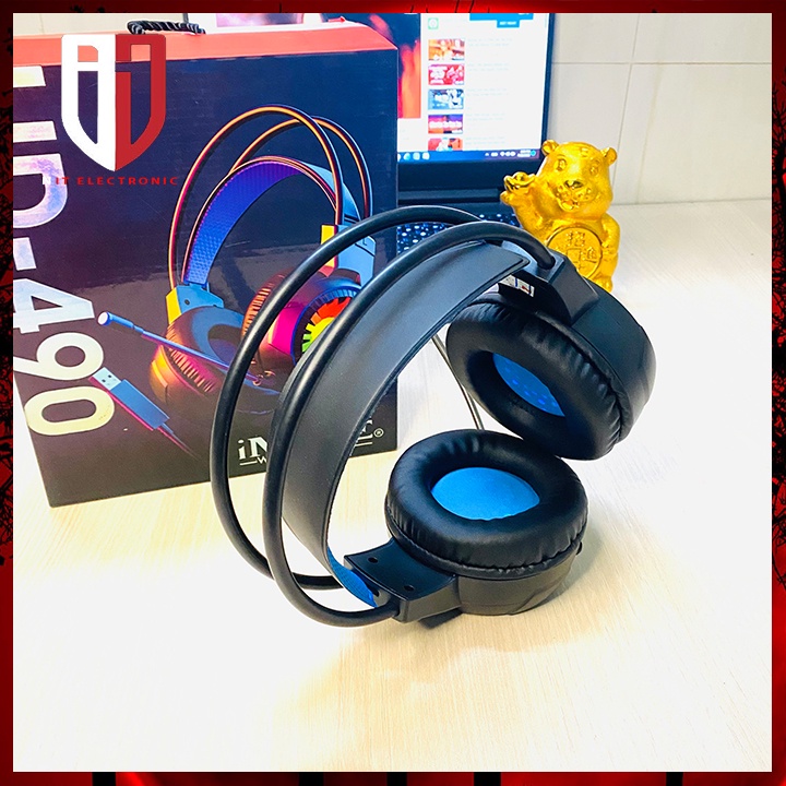 Tai nghe gaming máy vi tính IMICE HD-490 7.1 headphone chụp tai pc có dây Led RGB